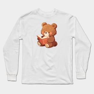 Cute Bookish Bear Long Sleeve T-Shirt